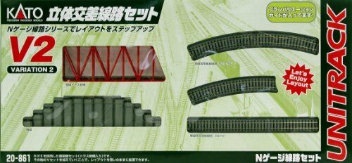 KATO N gauge V2 Crossing Line Set 20-861 Model Railroad Rail Set NEW from Japan_1