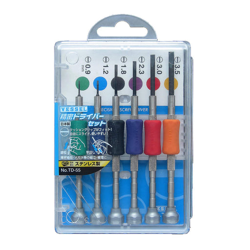 VESSEL precision screwdriver set Contains 6 sizes of flathead screwdrivers TD-55_1