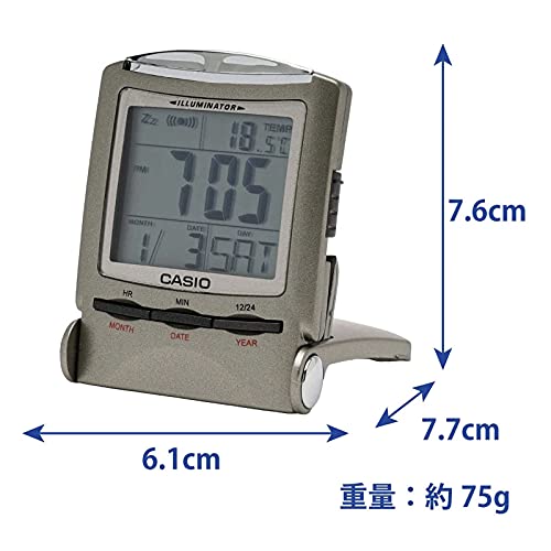 CASIO travel clock PQ-50J-8 display Digital Folding thermometer calender NEW_3