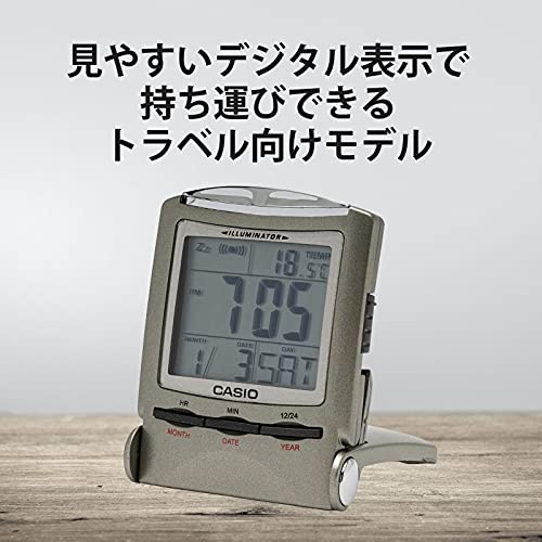 CASIO travel clock PQ-50J-8 display Digital Folding thermometer calender NEW_4