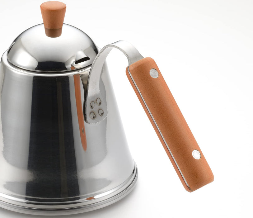 Cafe Time IH200V Wood Handle Drip Pot 1.0L SH7090 Stainless Steel Made in Japan_2