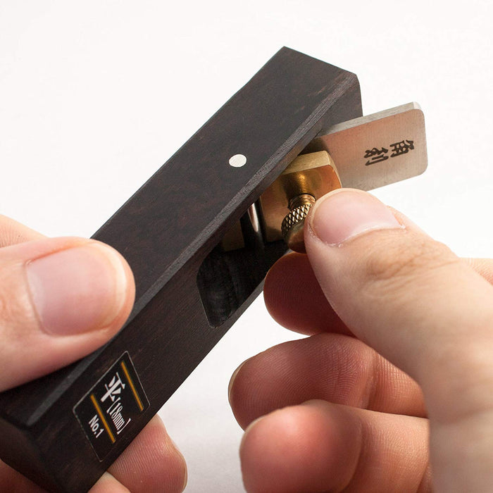 KAKURI Ebony Mini plane No.6 Inner flat shaving 18mm w/ PP Case Easy adjustment_4