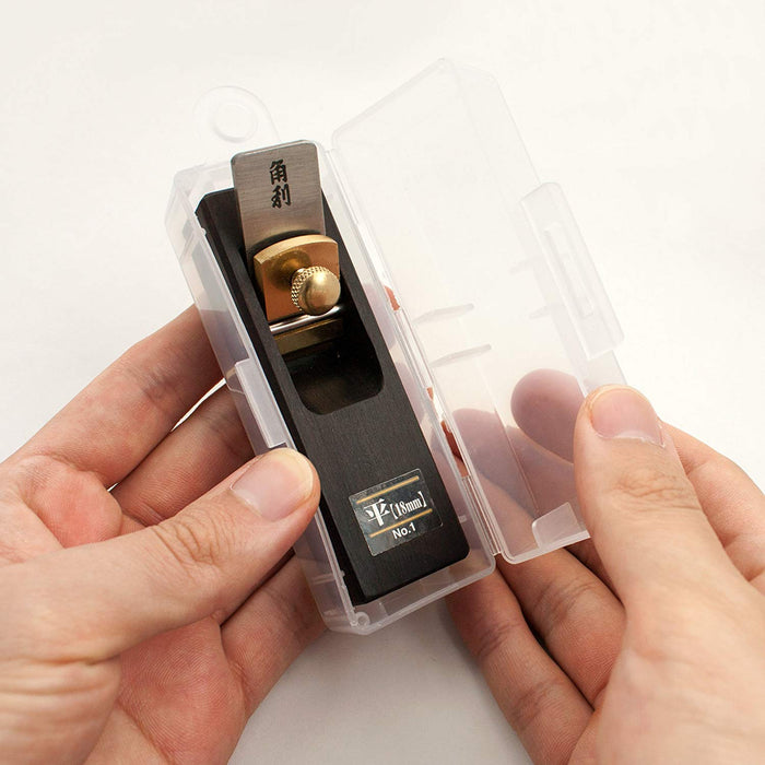 KAKURI Ebony Mini plane No.6 Inner flat shaving 18mm w/ PP Case Easy adjustment_5
