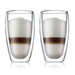 BODUM 4560-10 Pavina Double Wall Large Glass Clear 450ml Set of 2 88xH148mm NEW_1