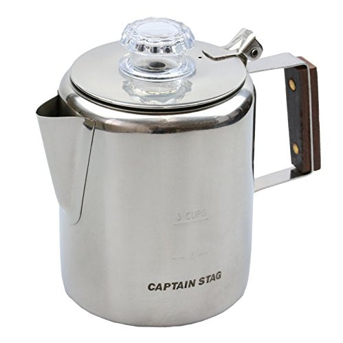 CAPTAIN STAG Coffee pot M-1225 18-8 stainless steel percolator 3 cup NEW_1