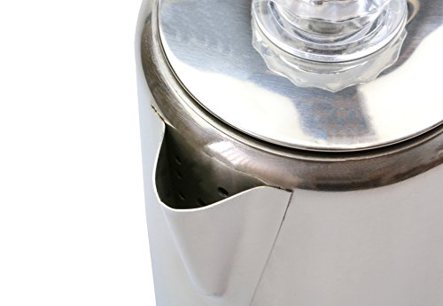 CAPTAIN STAG Coffee pot M-1225 18-8 stainless steel percolator 3 cup NEW_7