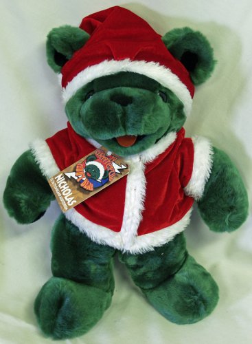 GRATEFULL DEAD BeAN BEAR 14" NICHOLAS Plush Doll Green Santa Claus Costume 77763_1