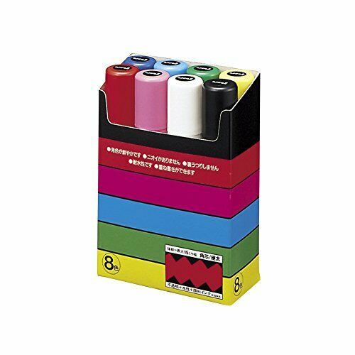 Mitsubishi Pencil aqueous pen Posuca Very thick Square lead 8 colors PC17K8C NEW_1