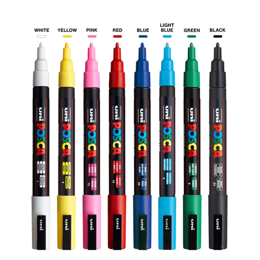 Mitsubishi Uni POSCA Paint Color Marker Pen Fine Point Set 8 Color Set PC-3M8C_2