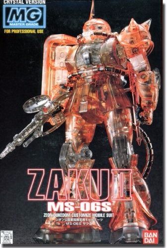 BANDAI MG 1/100 MS-06S ZAKU II CHAR'S CUSTOM CRYSTAL Ver Plastic Model Kit NEW_1