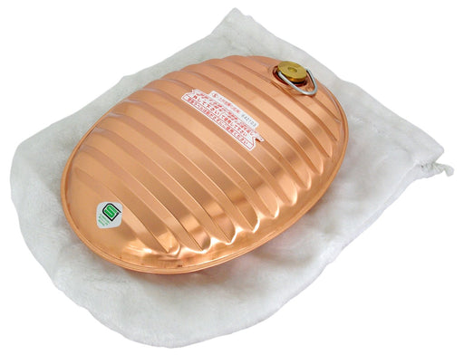 Doi Metal Kasei Yutanpo Pure Copper hot water bottle with bag 2.6L 112510 NEW_1