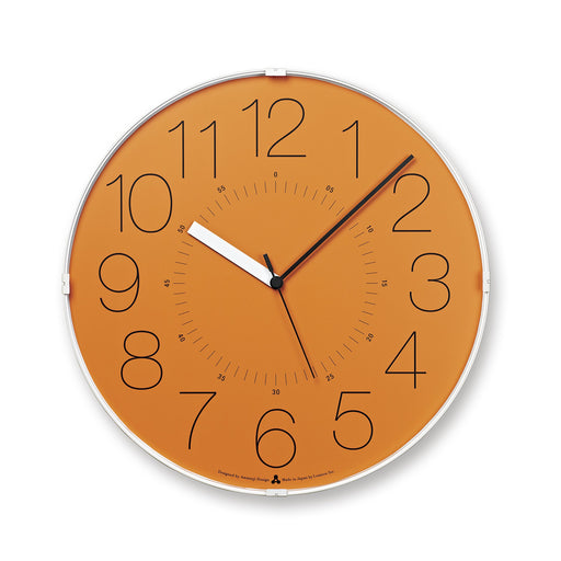 Lemnos Wall Clock Analog Quartz CARA Orange AWA21-01OR ABS Resin, Glass NEW_1