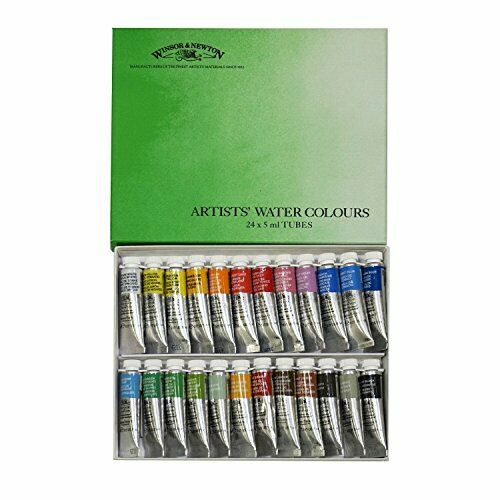 Windsor & Newton Artists' Water Colours 24 Color Set 5ml Tubes NEW_1