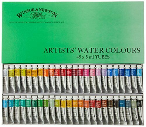 Windsor & Newton Artists' Water Colours 48 Color Set 5ml Tubes NEW_1