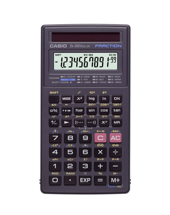 Casio 260 fx scientific calculator ‎FX260SLRSC Black White Solar&Battery Powered_1
