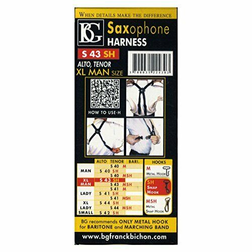 BG HARNESS harness Strap Alto / tenor saxophone size XL MEN snap hook S43SH NEW_2