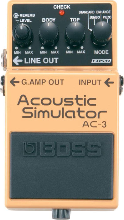 Boss AC-3 Acoustic Simulator Guitar Effects Pedal YellowBlack Modeling with COSM_1