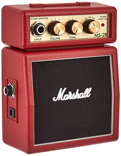 Marshall Mini Amplifier Red MS-2R Battery & Plug Micro Guitar Amplifier NEW_1