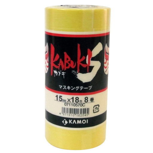 KAMOI Masking Tape Kabuki-S (15mmx18m) Set of 8 Rolls ‎KABUKI-S-15 Acrylic NEW_1