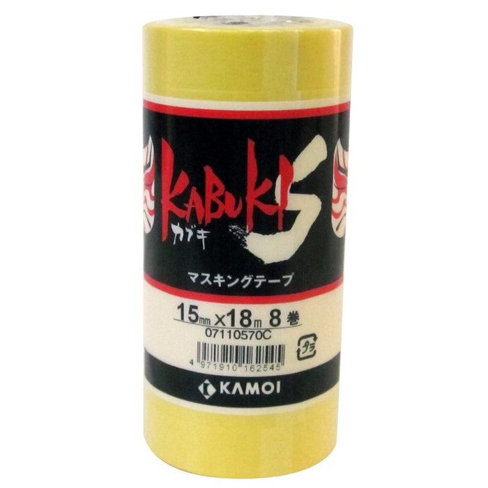 KAMOI Masking Tape Kabuki-S (15mmx18m) Set of 8 Rolls ‎KABUKI-S-15 Acrylic NEW_1