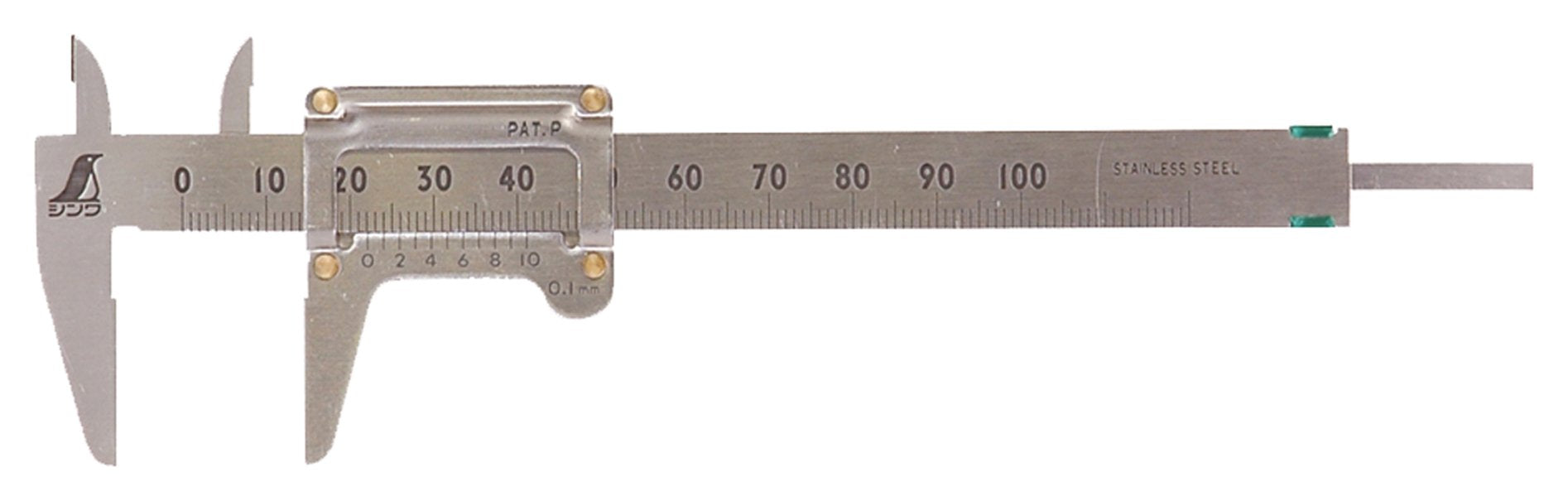 Shinwa Sokutei Pocket caliper 100mm 19518 157x52x5mm Stainless Steel 39g NEW_1