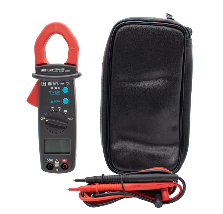 SANWA clamp meter DCM400AD for car maintenance w/test lead, carrying case NEW_3