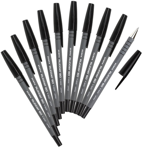 Zebra oily ballpoint pen rubber 80 Black Ink 0.7mm 10 piece B-R-8000-BK NEW_1