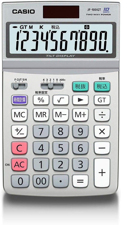 Casio Calculator 10 Digit Just Type Battery & Solar Oversized display JF-100GT-N_2