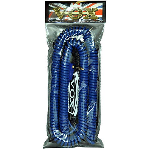 VOX cable Guitar & Bass Shield Curl Cord Type Length 9m Blue VCC90 NEW_2