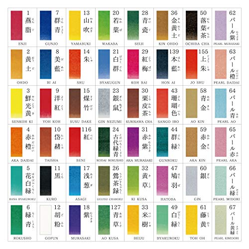 Kissho Gansai Tambi Watercolor Jananese Art Paint 48 Colors Set NEW from Japan_4