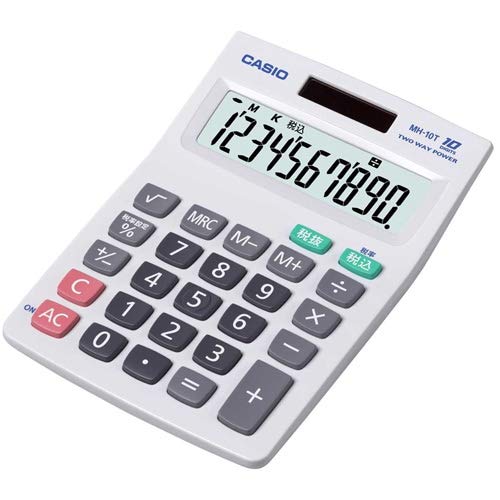 Casio desktop 10-digit calculator Battery & Solar Plastic White MH-10T-N NEW_1