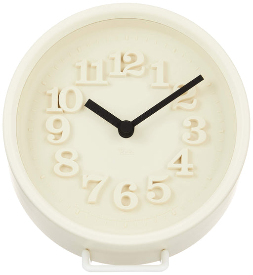 Lemnos Small Clock Ivory WR07-15 IV Wall Clock 122xD72mm Battery Powered NEW_1