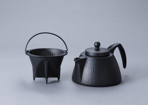 Iwachu Coffee Pot Set Black 0.75L IH Compatible Nambu Tekki Japanese Teapot NEW_2
