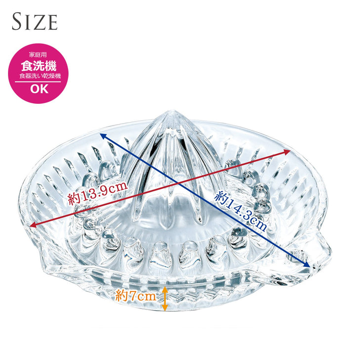 Toyo Sasaki Glass Juicer Clear 13.9x14.3x7cm Round Lemon Squeezer P-SGK-101-N_2