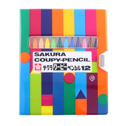 Sakura Crayon Coupy Pencil 12 Colors Multi Color Soft Case FY12-R1 All Core Pen_1