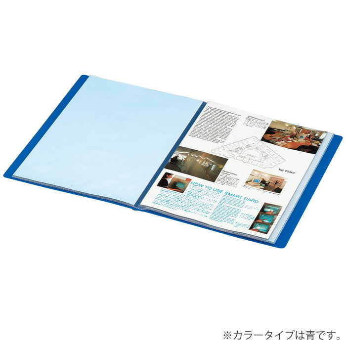 Kokuyo File clear file fixed blue A4 portrait 100 sheets Ra-B100B 59x232x307mm_2