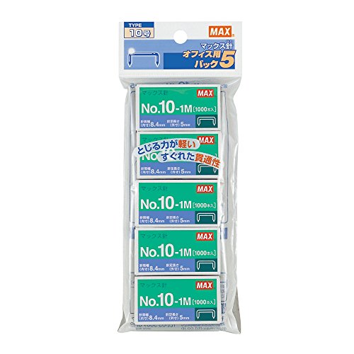 MAX Staples No.10-1M 5 Pacs (Number of single adhesives: 50) NEW from Japan_1