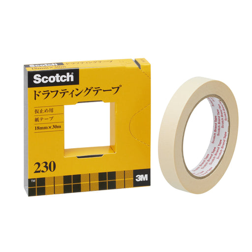 3M Scotch Drafting Tape Beige 18x30m 230-3-18 Paper 22906050 with Cutter Box NEW_1