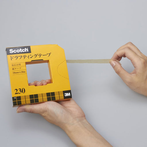 3M Scotch Drafting Tape Beige 18x30m 230-3-18 Paper 22906050 with Cutter Box NEW_2