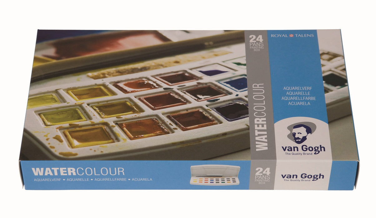 Talens Japan Van Gogh Watercolor Solid 24 color set Plastic case RT20808624 NEW_3