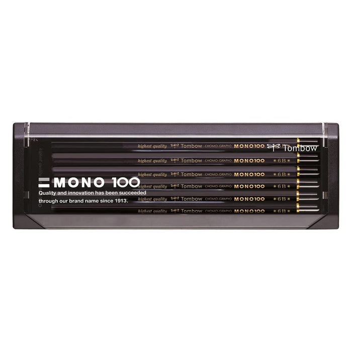 TOMBOW MONO 100 6B MONO-1006B 1 dozen Pencils with cased for drafting, drawing_1