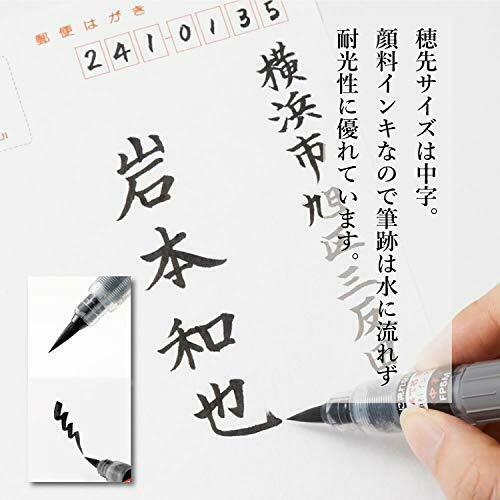 Pentel Brush Pen - Medium Tip Pigment Ink Black XFP5M from Japan NEW_3