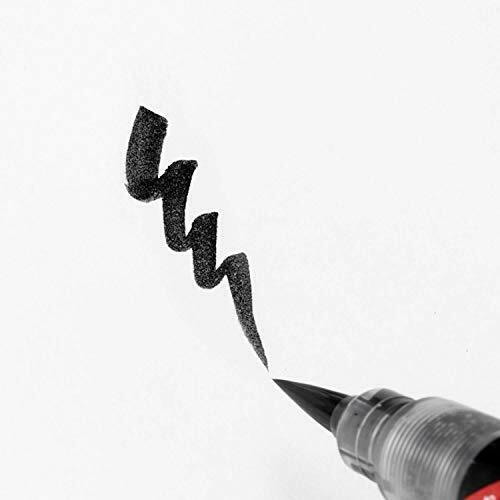 Pentel Brush Pen - Medium Tip Pigment Ink Black XFP5M from Japan NEW_6