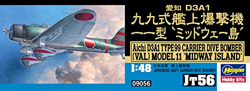 Hasegawa JT56 AICHI D3A1 BOMBER(VAL) MIDWAY ISLAND 1/48 Scale Plastic Model Kit_3