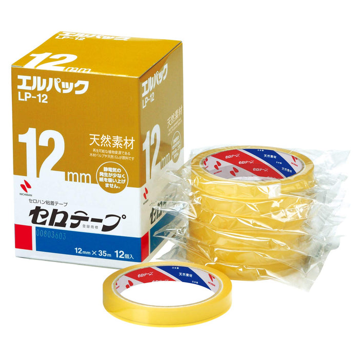 Nichiban LP-12 Cellophane Tape Large Roll 12 Rolls 0.5" 12mmx35m Adhesive Tape_1