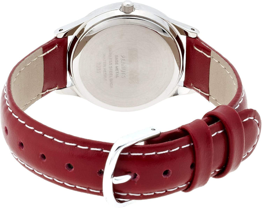 Citizen Q&Q PEANUTS Snoopy watch AA95-9852 RED Women's Faux Leather Band NEW_3