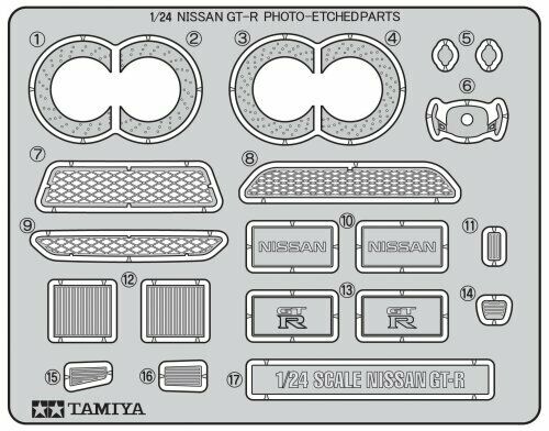 Tamiya 1/24 Nissan GT-R Etching Parts Plastic Model Kit NEW from Japan_1