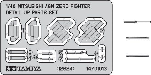 TAMIYA 1/48 Mitsubishi A6M Zero Fighter Detail Up Parts Set Kit NEW from Japan_2