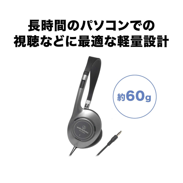 audio-technica open type on-ear headphone Gray ATH-P100M Wired 1.5m 3.5mm Jack_3