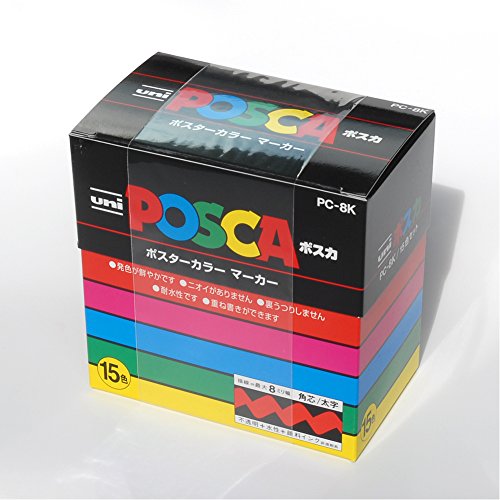 Uni Posca ‎PC8K15C Color Markers set 8mm 15 colors water resistance bold NEW_2